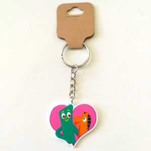 New Gumby and Pokey Heart Keychain